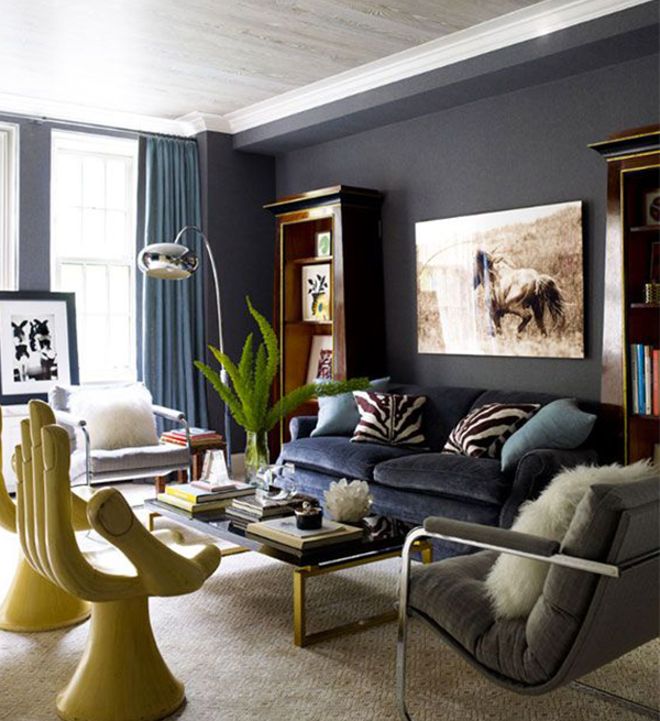 Sala De Estar Com Uma Parede Azul ~ INSPIRESE Decoração com azul marinho Sala De Estar Com Uma Parede Azul ~ INSPIRESE Decoração com azul marinho
